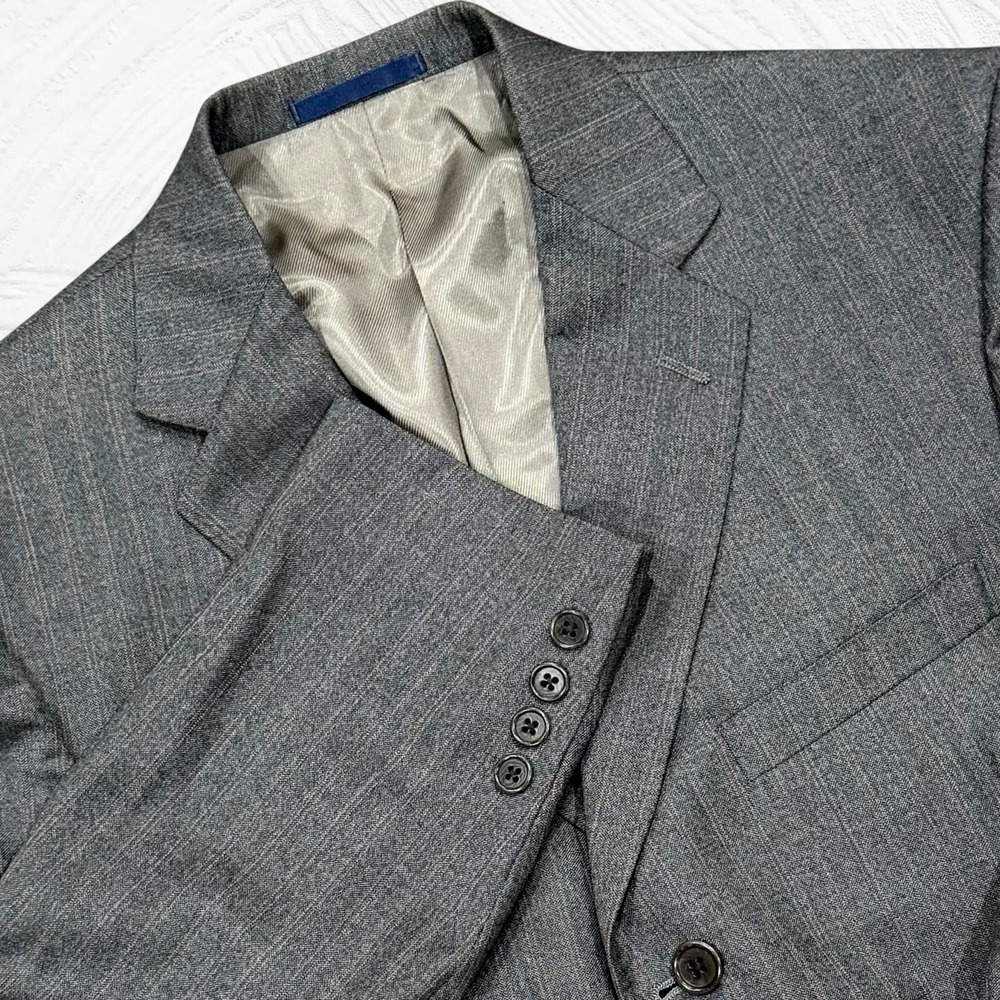 Daniel Cremieux Blazer 42L Loro Piana Fabric Charcoal Grey Pinstripe 3-Button
